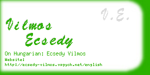 vilmos ecsedy business card